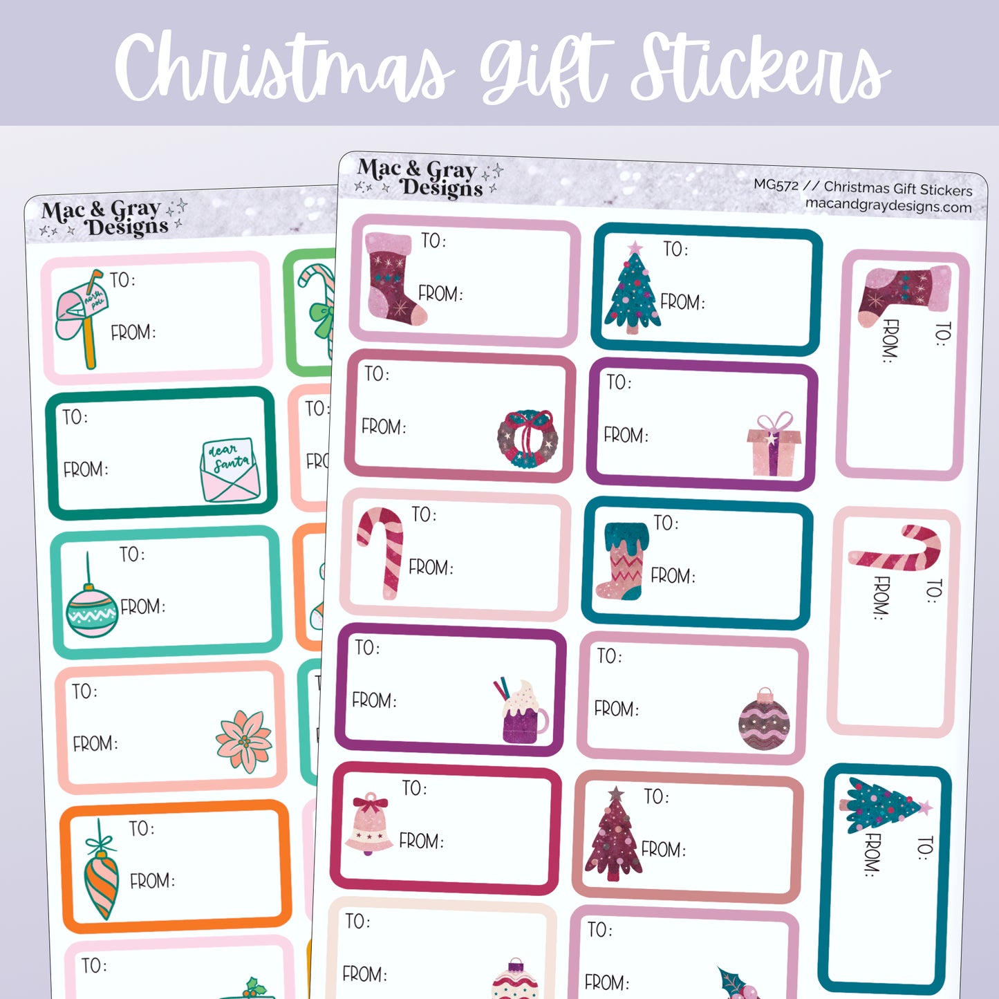 Christmas Gift Tag Stickers // Functional Stickers