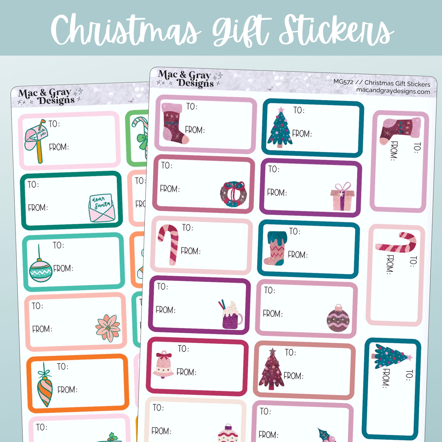 Christmas Gift Tag Stickers // Functional Stickers