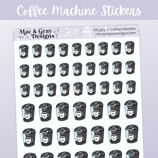 Coffee Machine Doodles // Functional Stickers