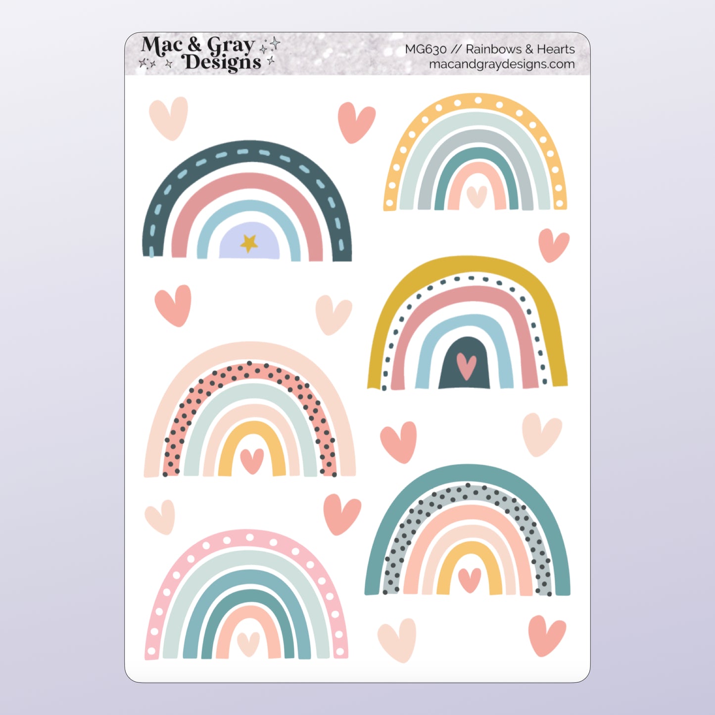 Rainbows & Hearts // Deco & Journalling Stickers