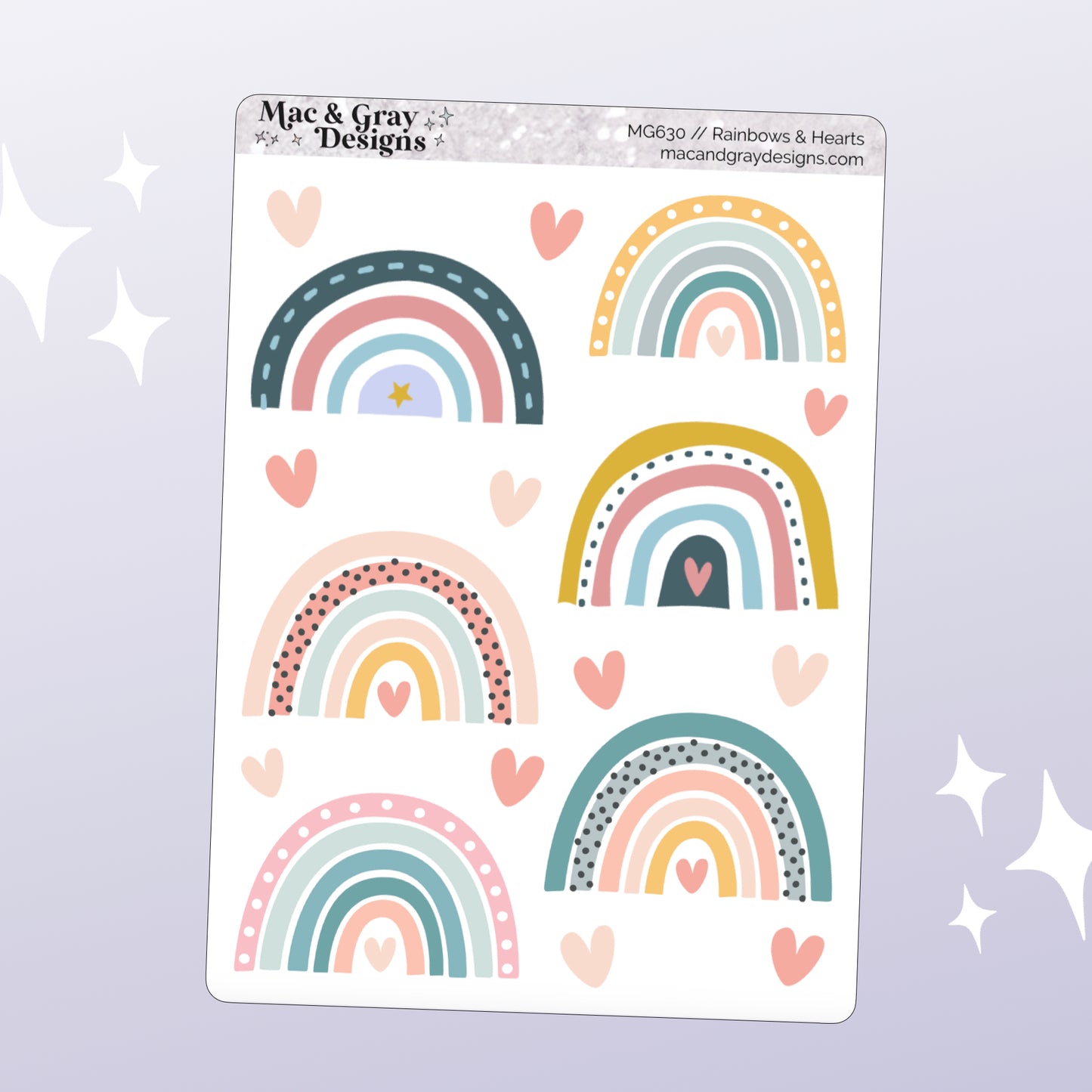 Rainbows & Hearts // Deco & Journalling Stickers