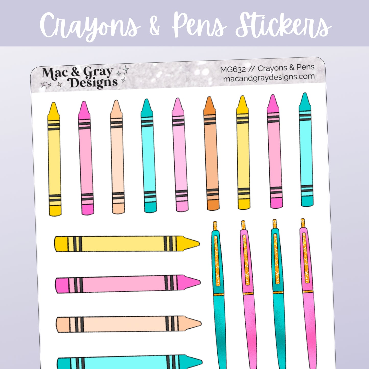 Crayons & Pens // Deco & Journalling Stickers