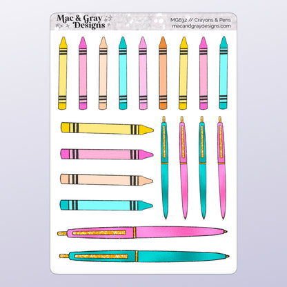Crayons & Pens | Deco Stickers