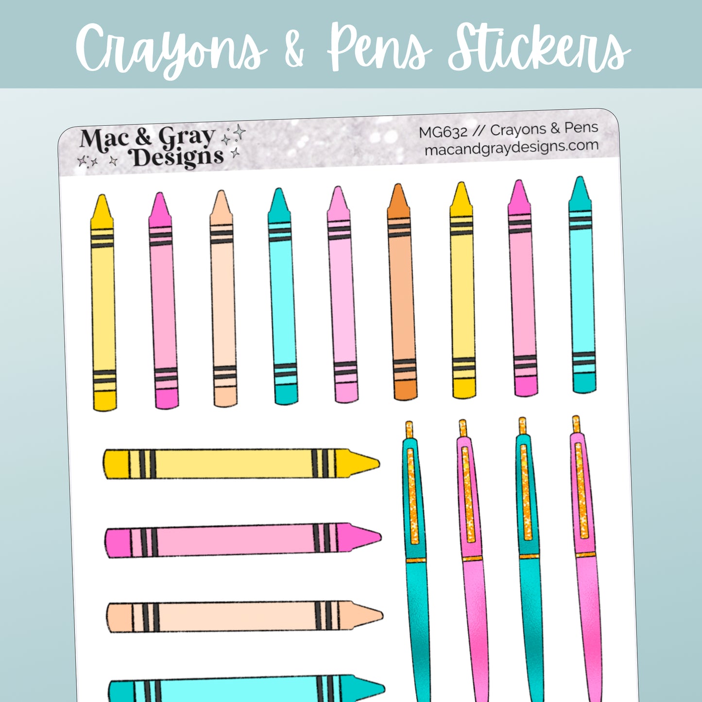 Crayons & Pens // Deco & Journalling Stickers