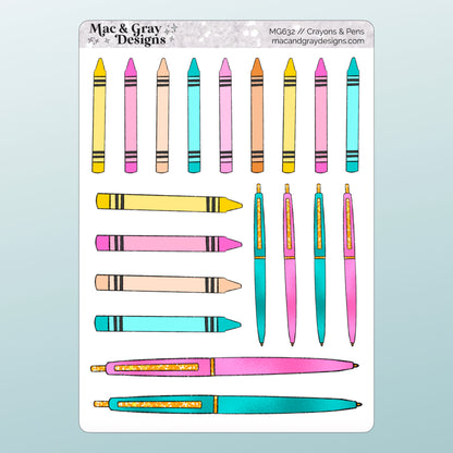 Crayons & Pens | Deco Stickers