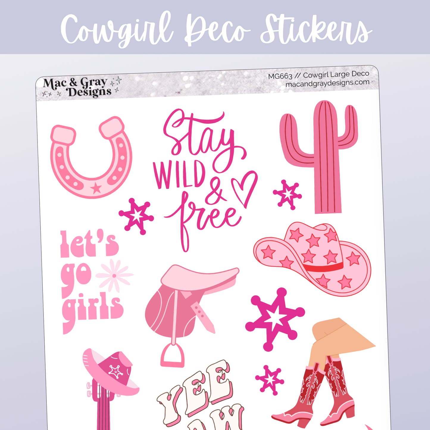 Cowgirl Deco // Deco & Bullet Journal Stickers