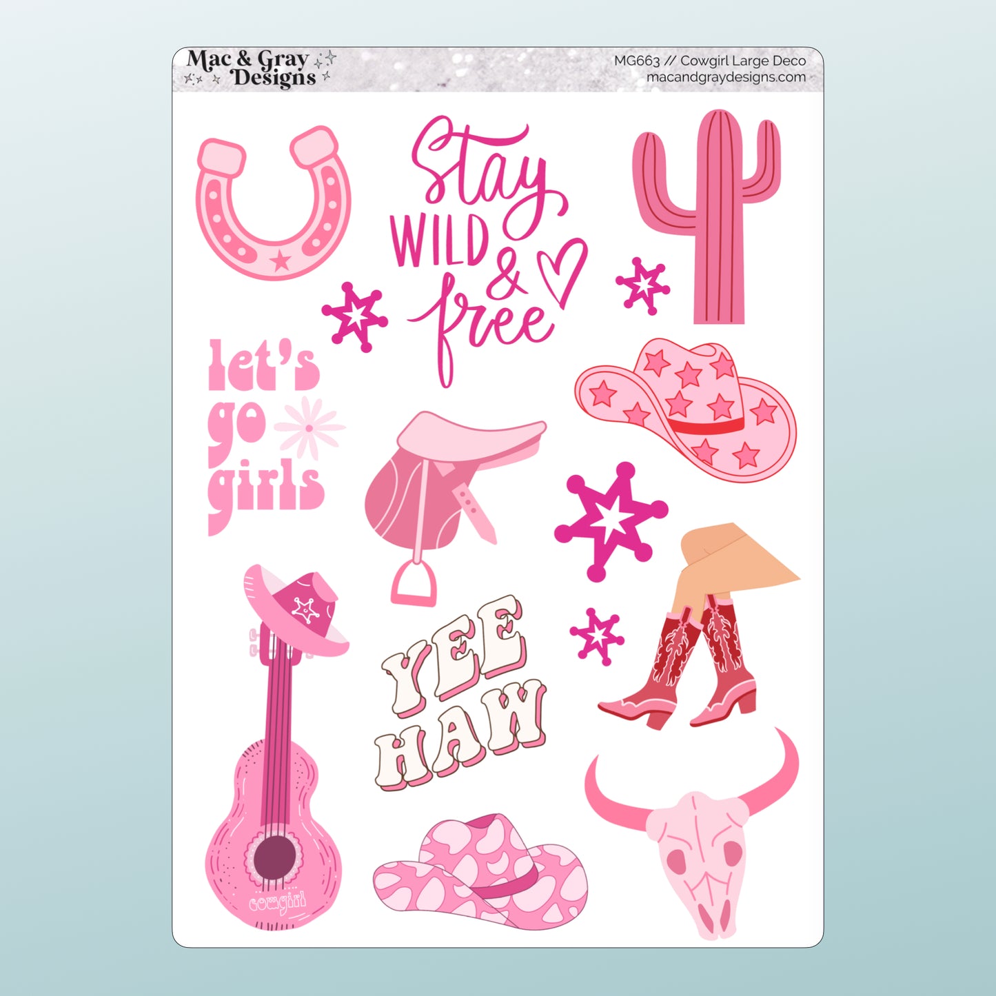 Cowgirl Deco // Deco & Bullet Journal Stickers