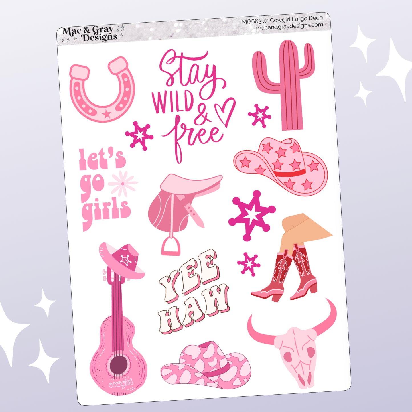 Cowgirl Deco // Deco & Bullet Journal Stickers