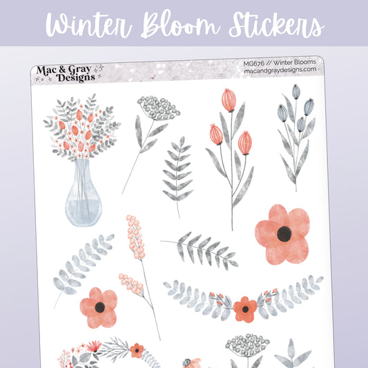 Winter Bloom Deco // Deco & Journalling Stickers