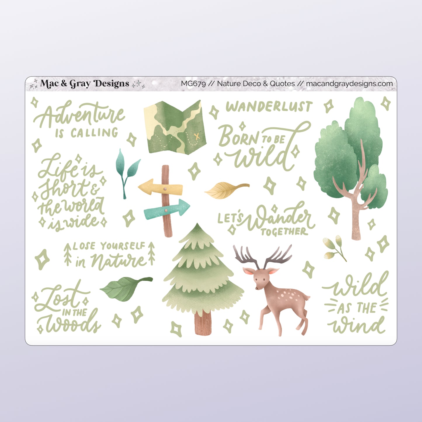 Nature Deco & Quote Stickers // Deco & Journalling Stickers