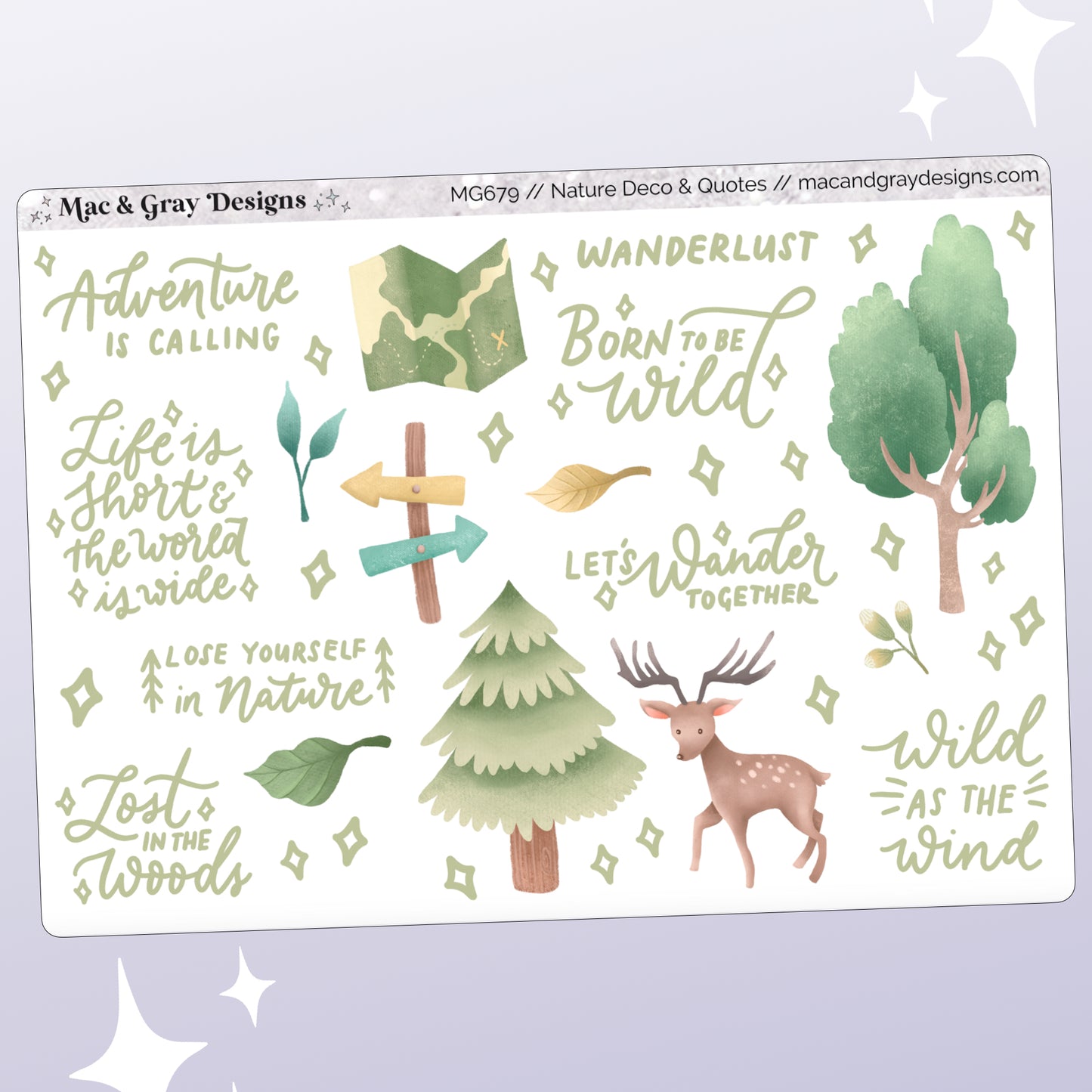 Nature Deco & Quote Stickers // Deco & Journalling Stickers