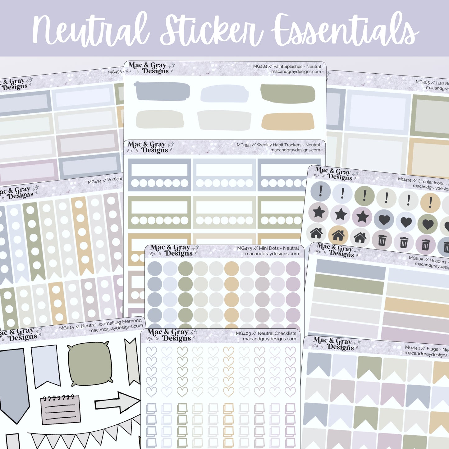 Neutral Sticker Essentials Bundle