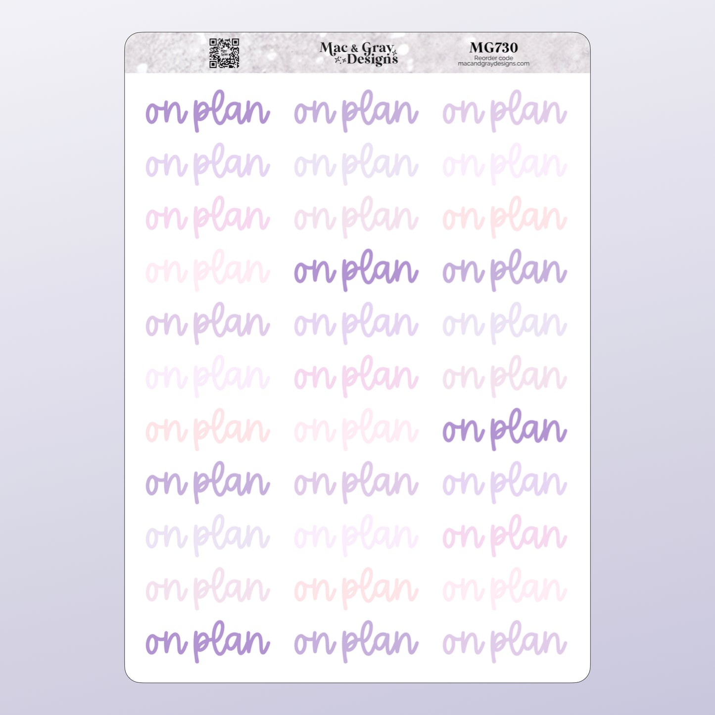 On Plan - Purple | Health & Fitness Stickers