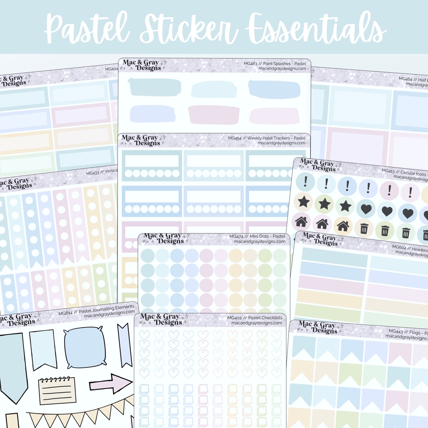 Pastel Sticker Essentials Bundle