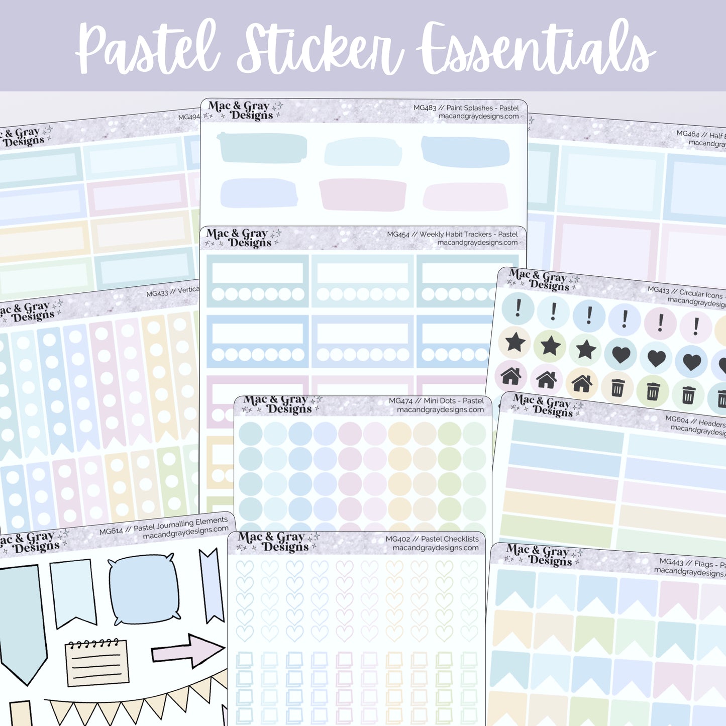 Pastel Sticker Essentials Bundle