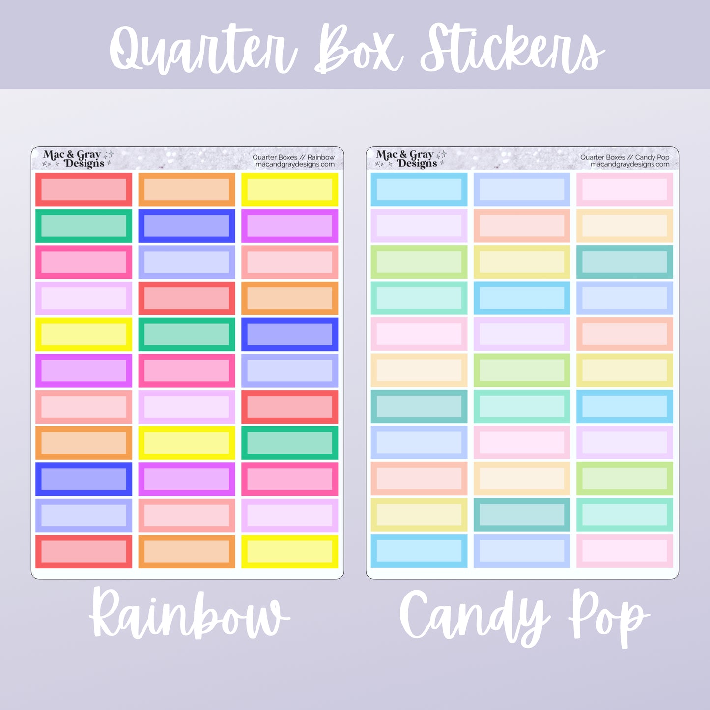 Quarter Box Stickers // Planner Sticker Essentials