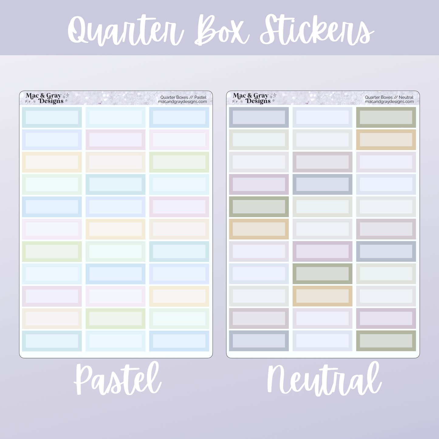 Quarter Box Stickers // Planner Sticker Essentials