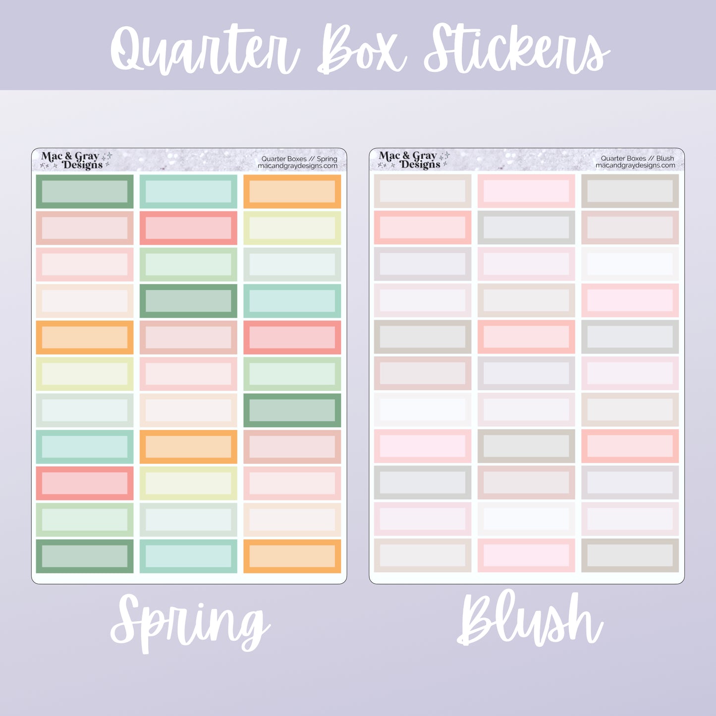 Quarter Box Stickers // Planner Sticker Essentials