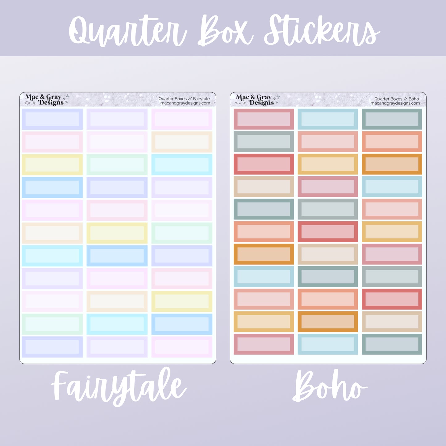 Quarter Box Stickers // Planner Sticker Essentials