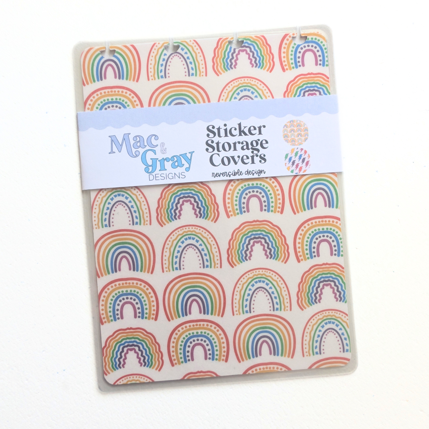 Rainbows & Lightning [Exclusive Art] | Discbound Sticker Storage Covers