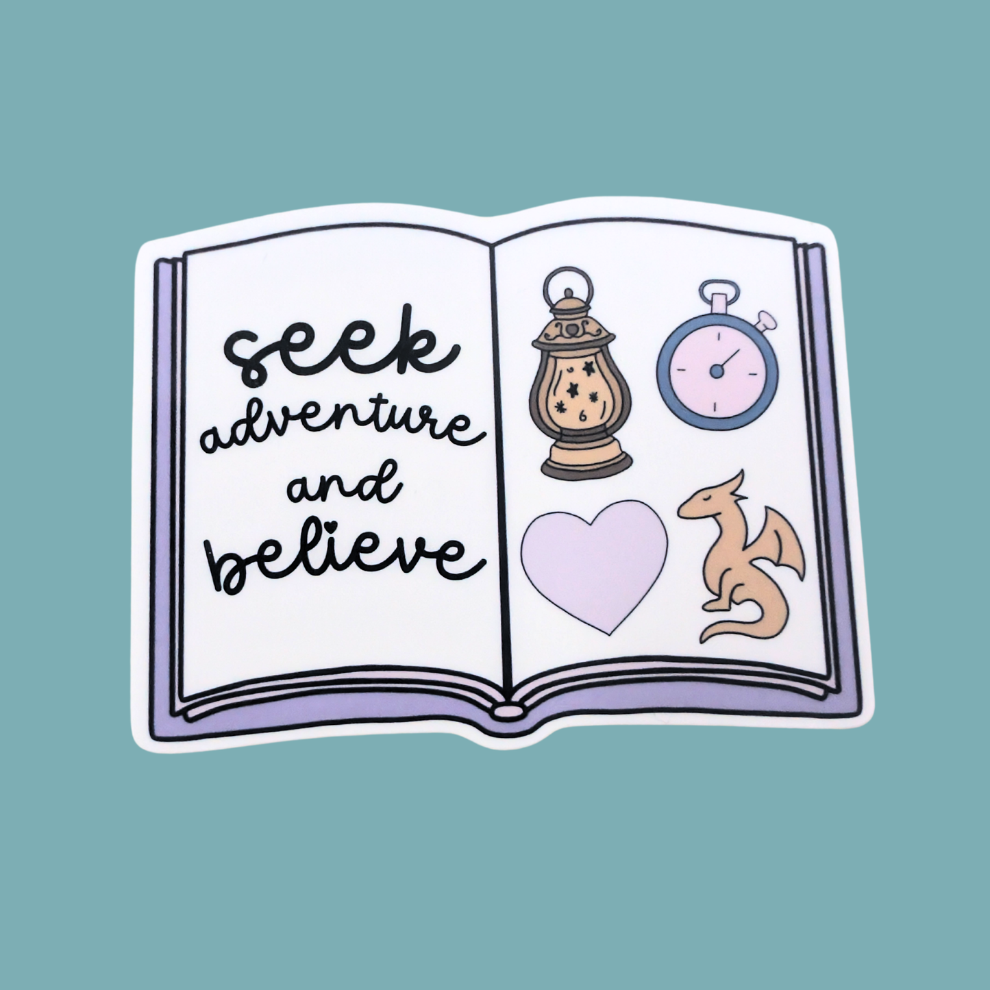 Seek Adventure & Believe Book | Waterproof Sticker [Exclusive Art]