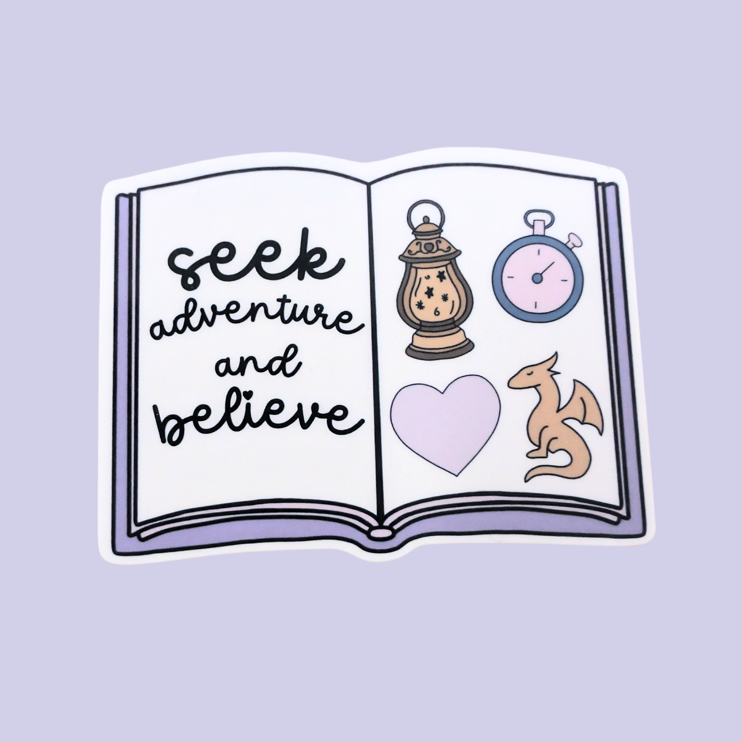 Seek Adventure & Believe Book | Waterproof Sticker [Exclusive Art]