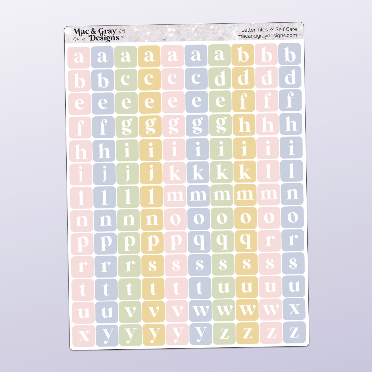 Letter Tile Stickers | Self Care