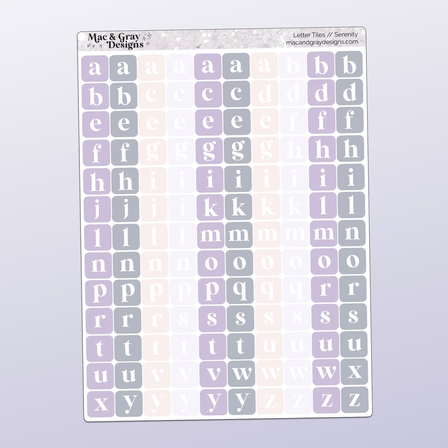 Letter Tile Stickers | Serenity