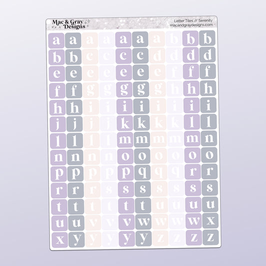 Letter Tile Stickers | Serenity
