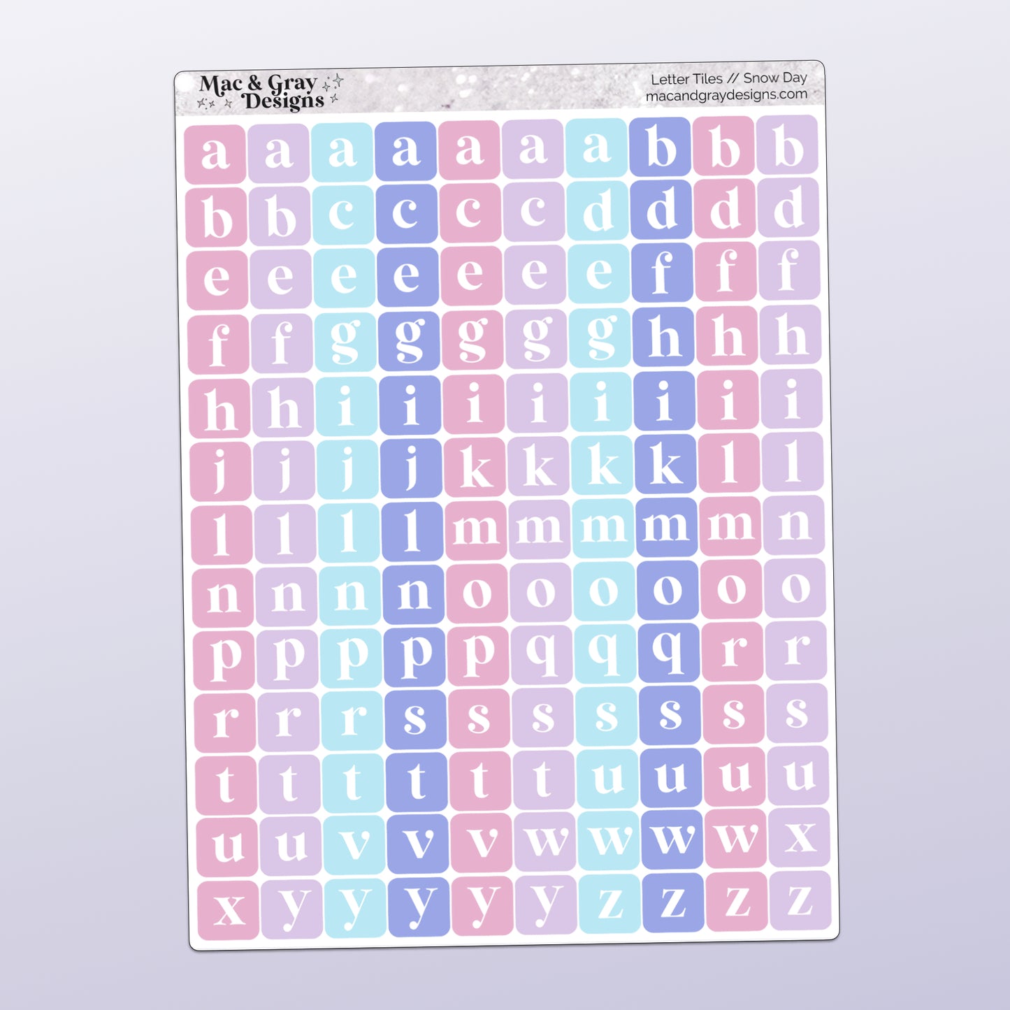 Letter Tile Stickers | Snow Day