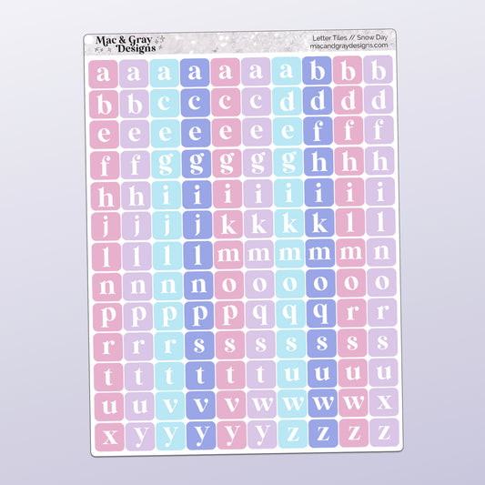 Letter Tile Stickers | Snow Day