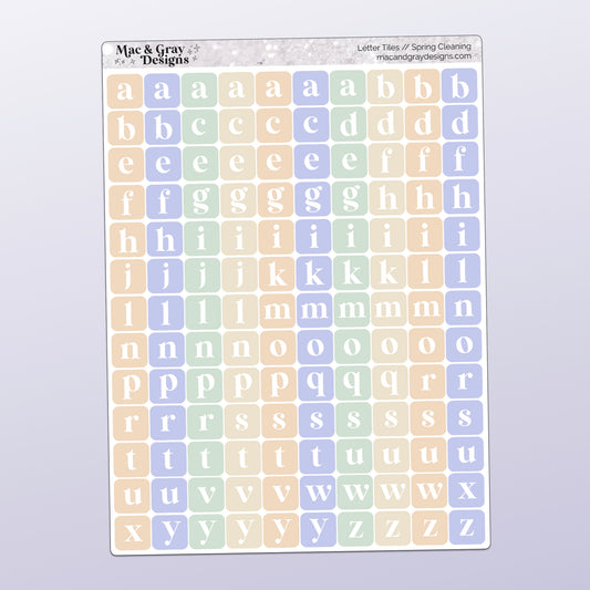 Letter Tile Stickers | Spring Cleaning