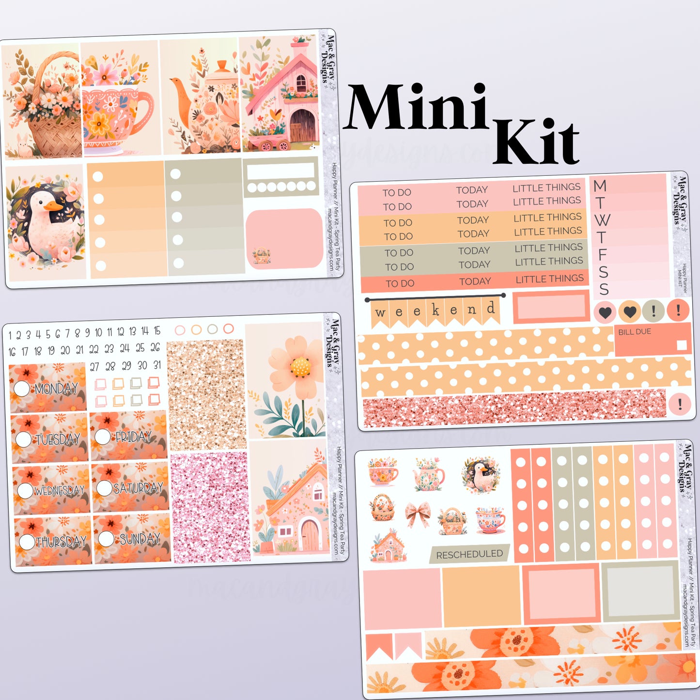 Spring Whisper - POCKET Mini Weekly Kit Planner stickers easter April –  Jump To It Designs