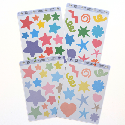 Rainbow Stars & Swirls | Sticker Storage Starter Pack