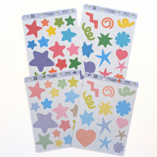 Rainbow Stars & Swirls | Sticker Storage Starter Pack