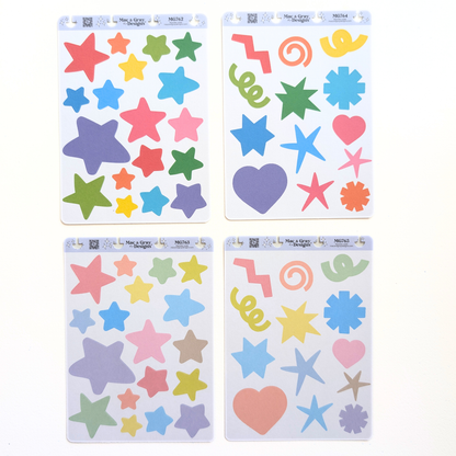 Rainbow Stars & Swirls | Sticker Storage Starter Pack