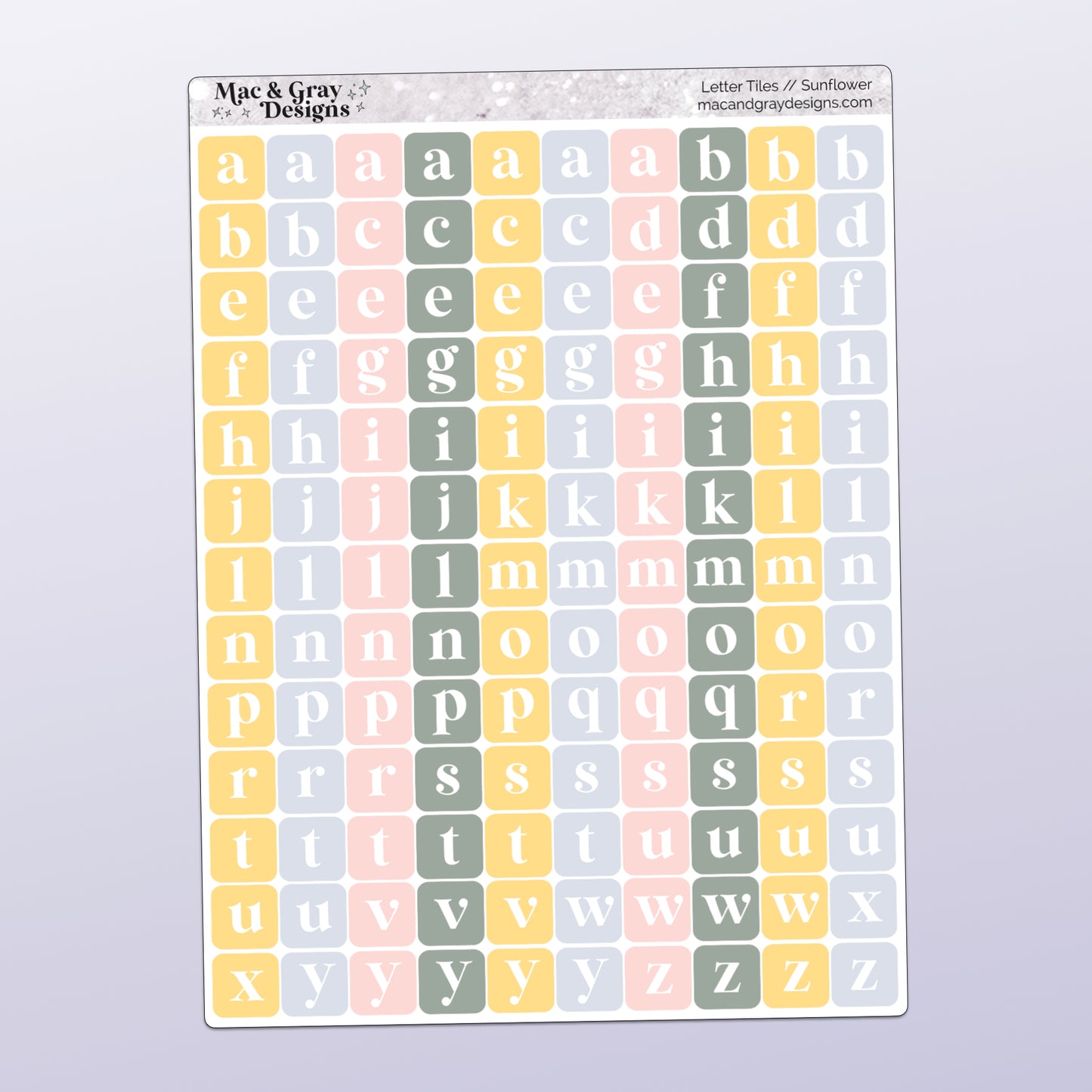 Letter Tile Stickers | Sunflower