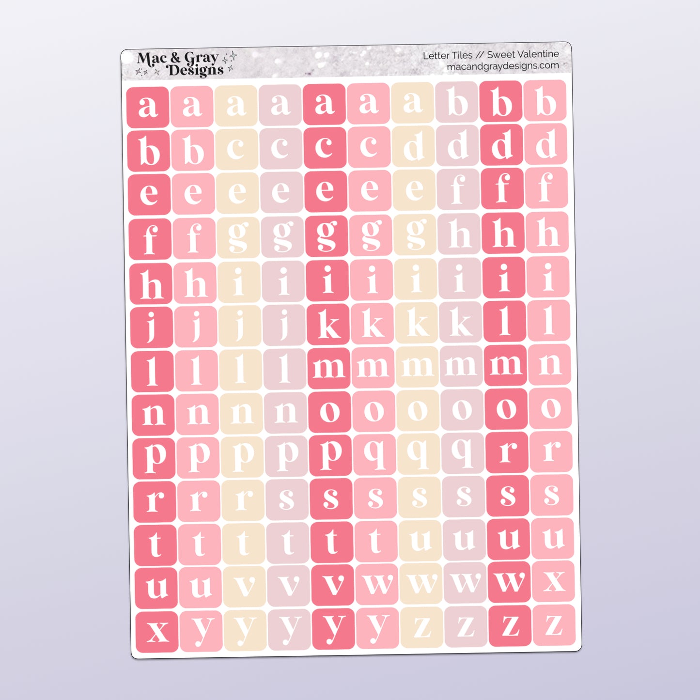 Letter Tile Stickers | Sweet Valentine