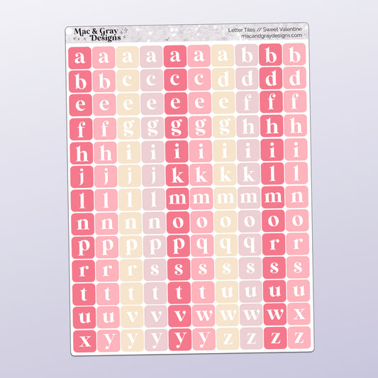Letter Tile Stickers | Sweet Valentine