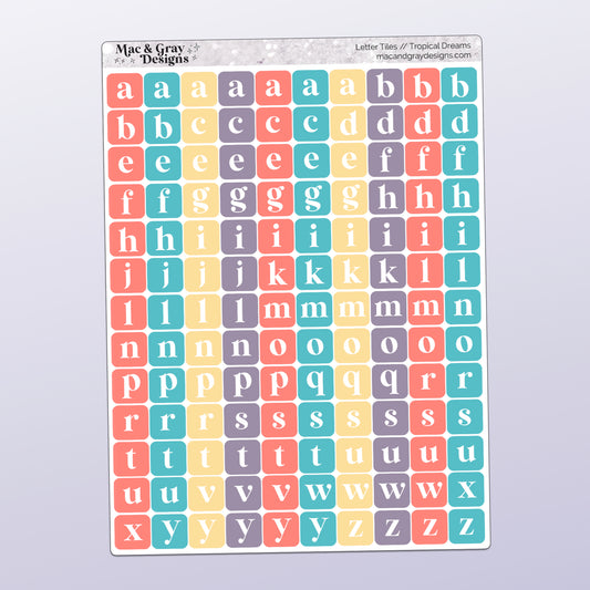 Letter Tile Stickers | Tropical Dreams
