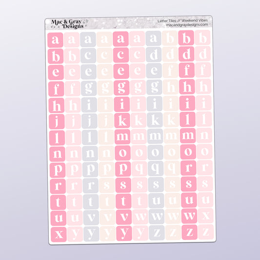 Letter Tile Stickers | Weekend Vibes
