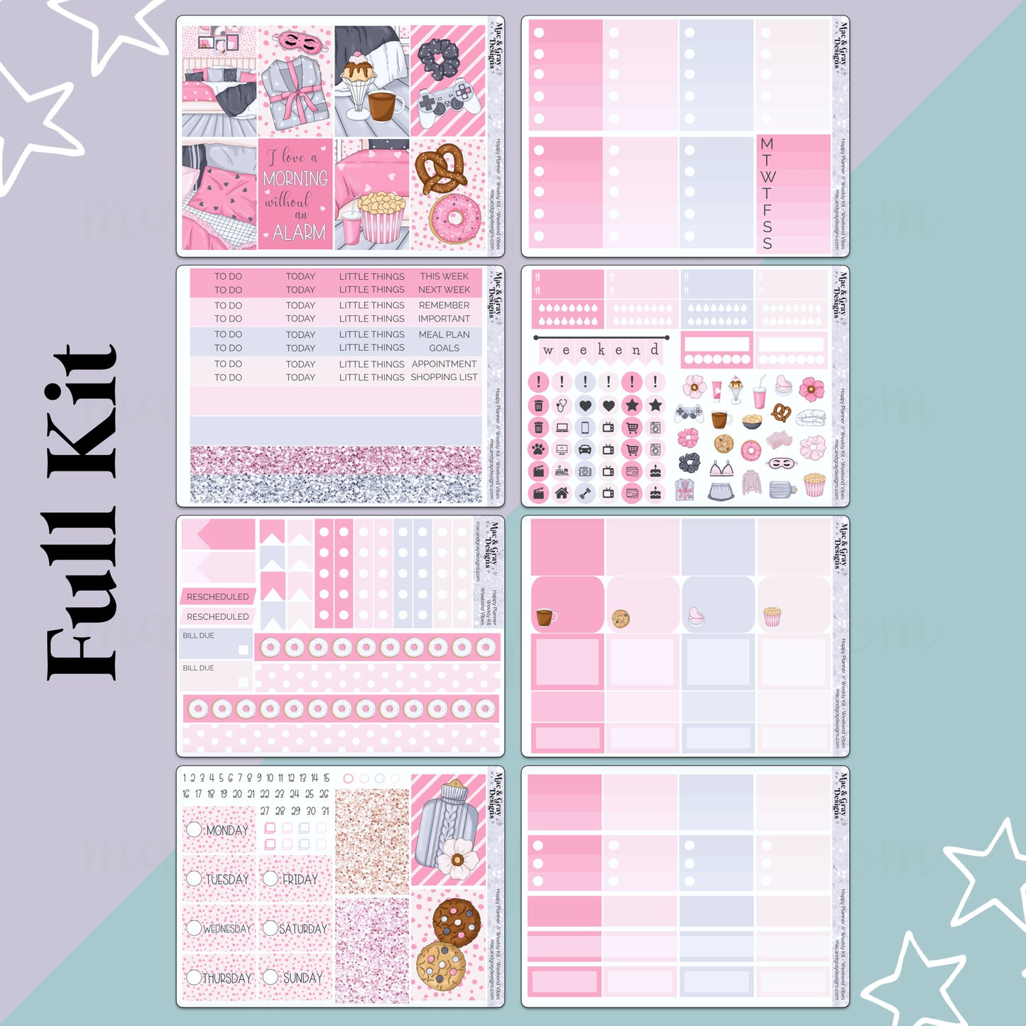 VERTICAL Planner Stickers Mini Kit - Peanut Butter and Jelly