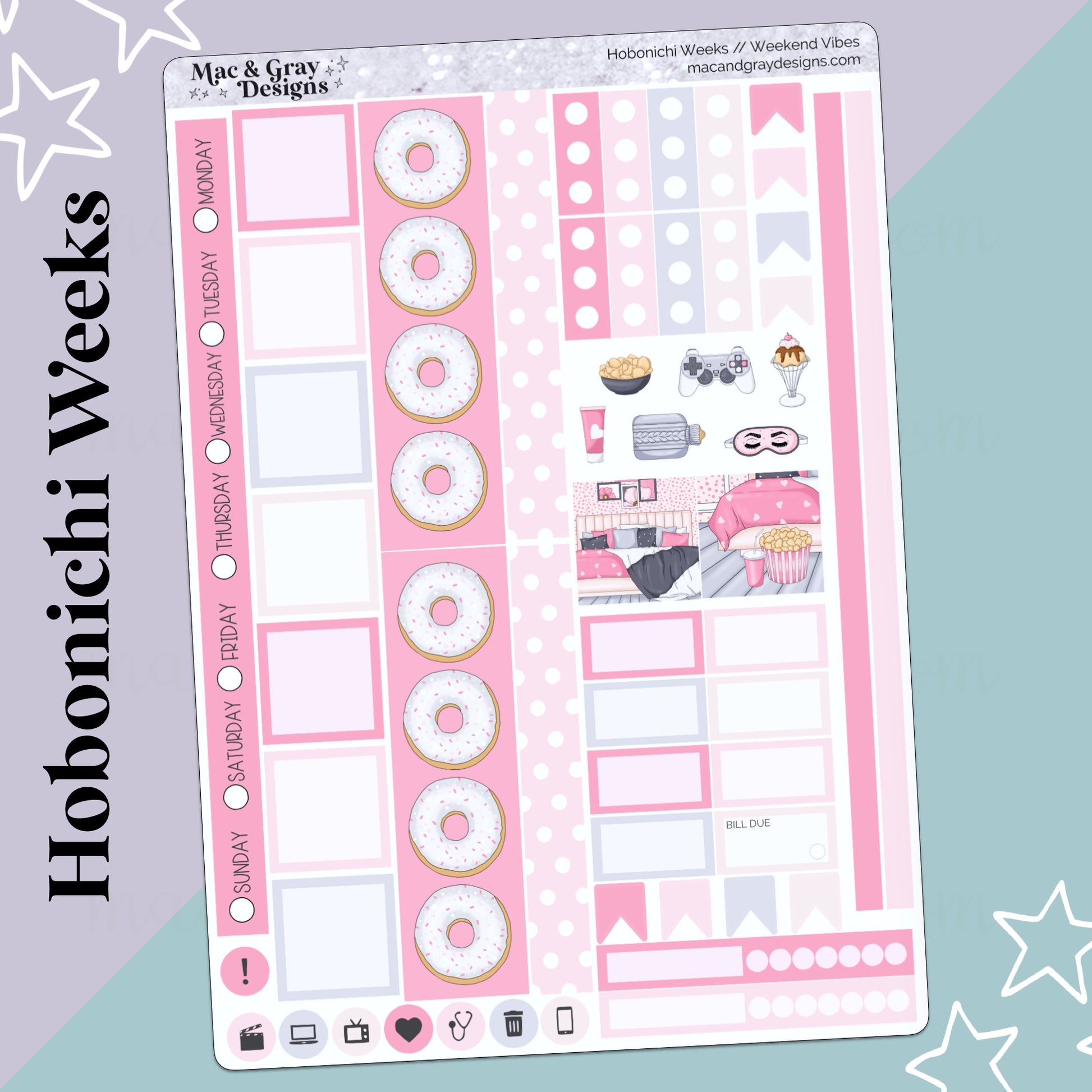 Buy Minimalist Days of the Week Stickers Script Planner Stickers Petite  Business Card Size Rings Pocket A5, B6, A6, Personal, Hobonichi Online in  India 