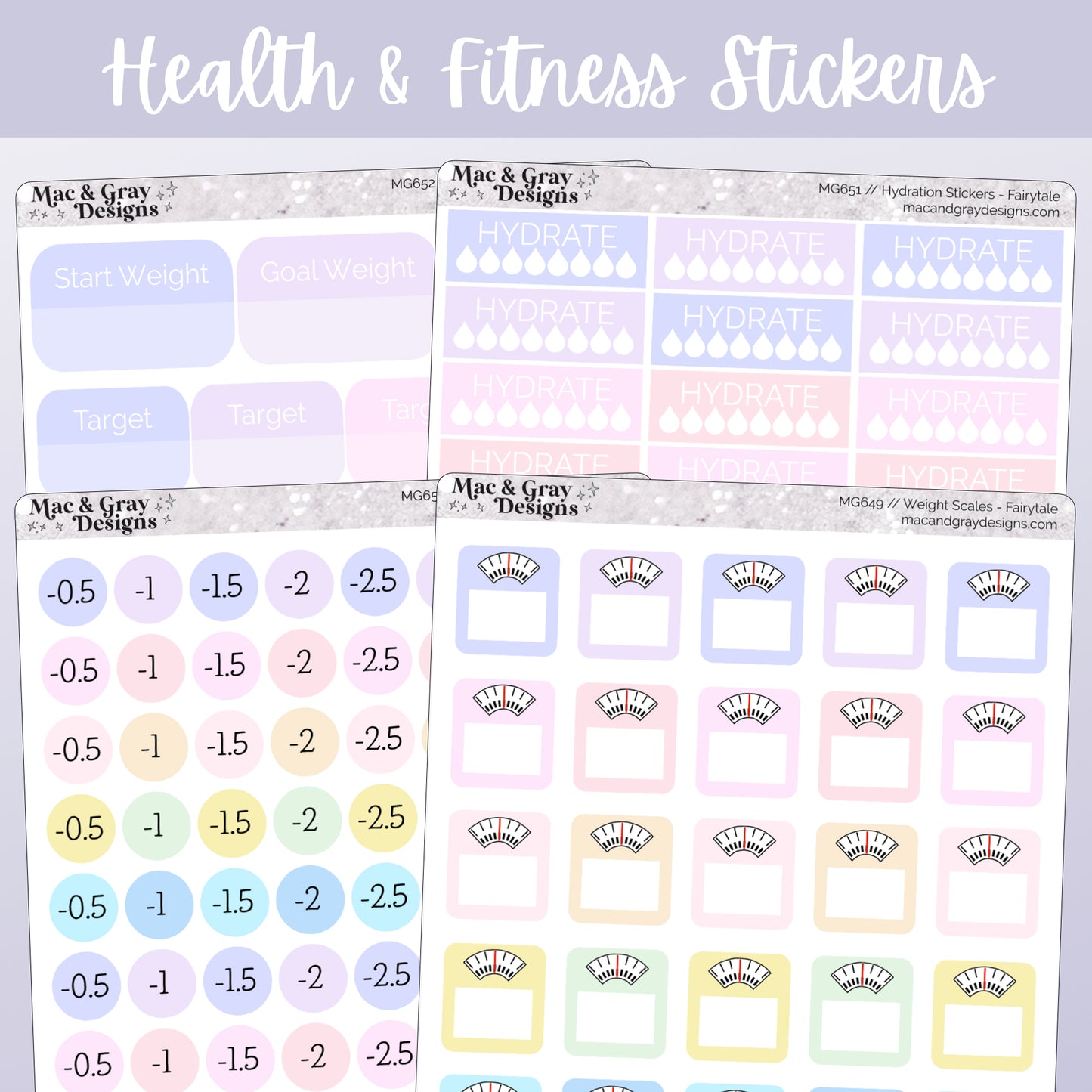 Fairytale Weight Loss Stickers // Health & Fitness Stickers