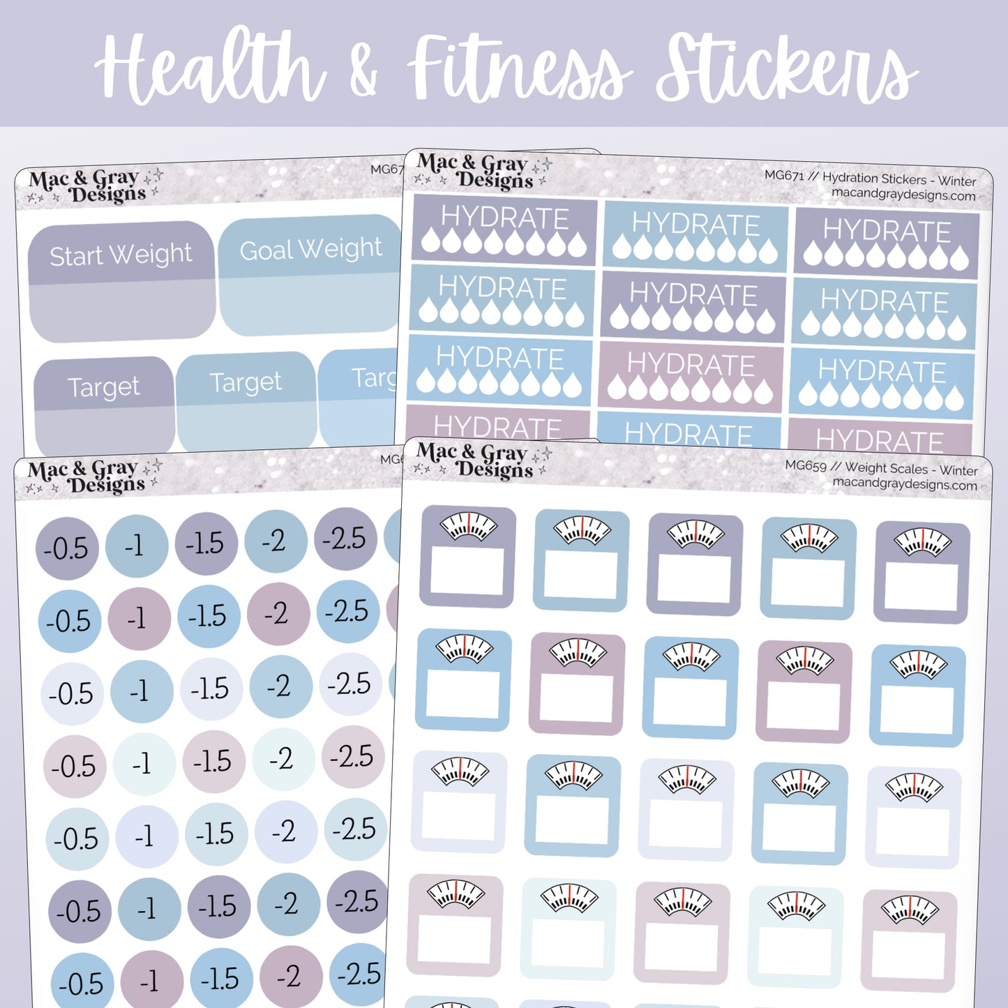 Winter Weight Loss Stickers // Health & Fitness Stickers