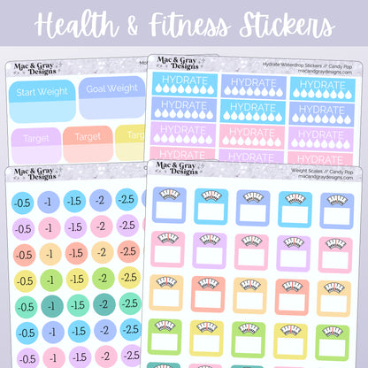 Candy Pop Weight Loss Stickers // Health & Fitness Stickers