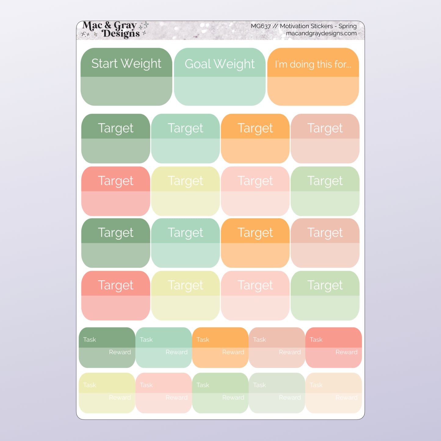 Spring Weight Loss Stickers // Health & Fitness Stickers