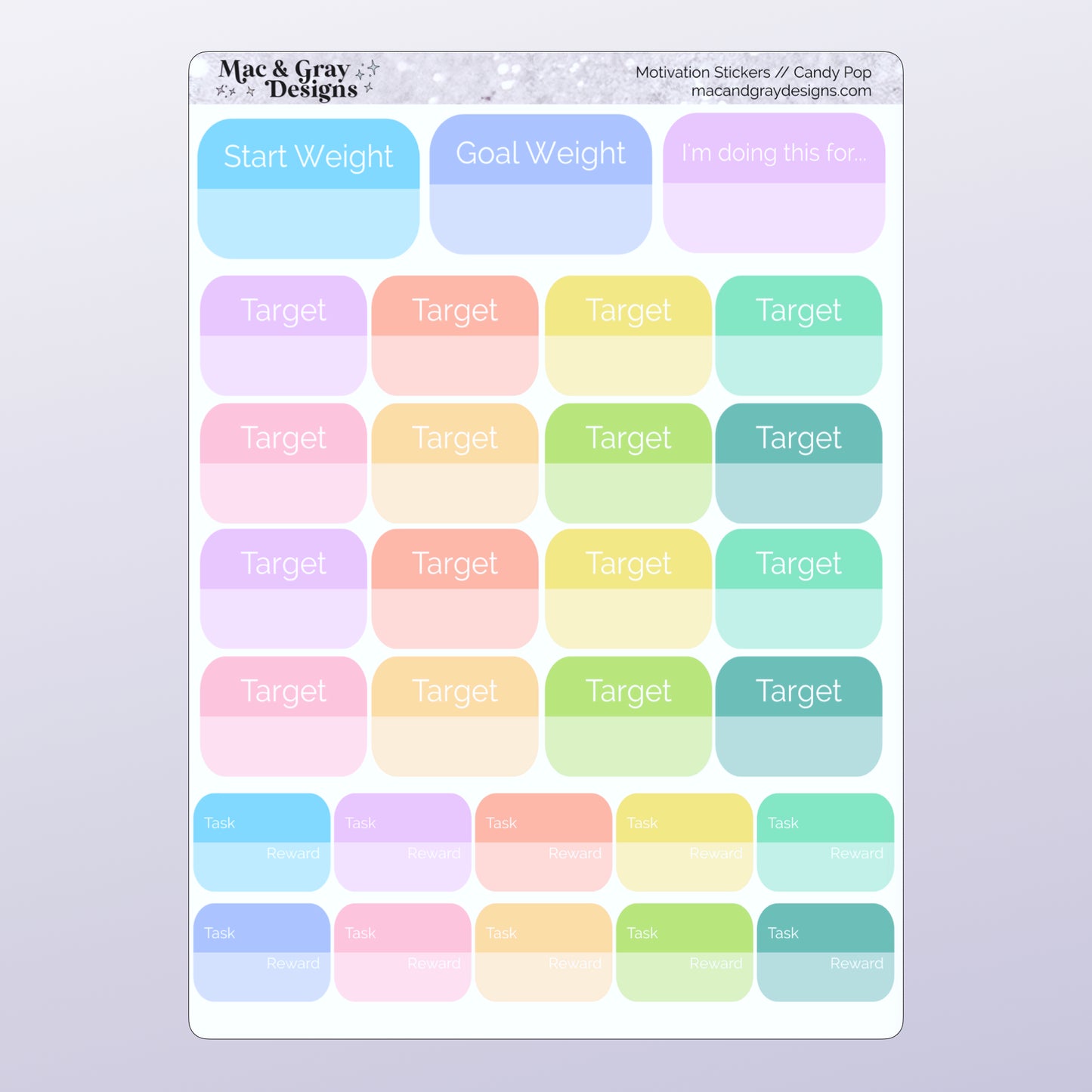 Kawaii Weight Loss Stickers // Weight Scale & Diet Tracker Planner Stickers