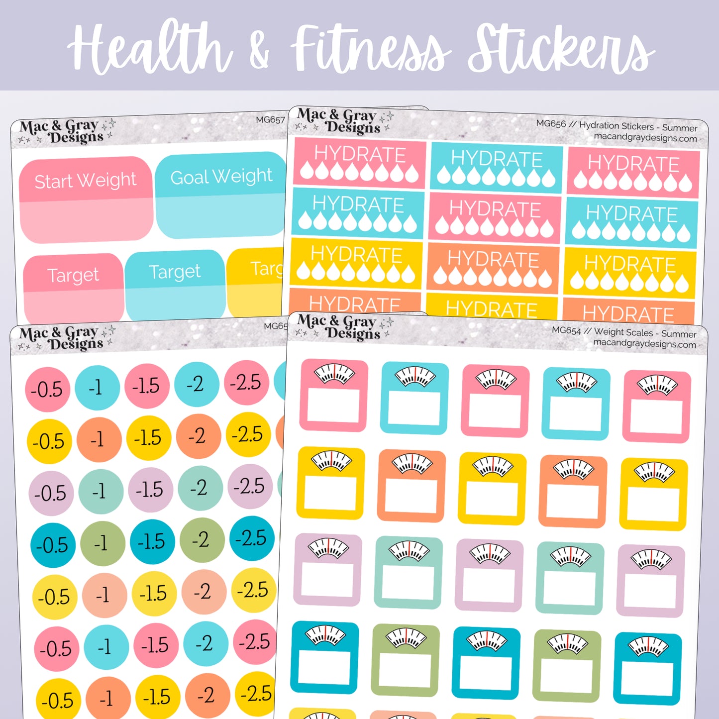 Summer Weight Loss Stickers // Health & Fitness Stickers