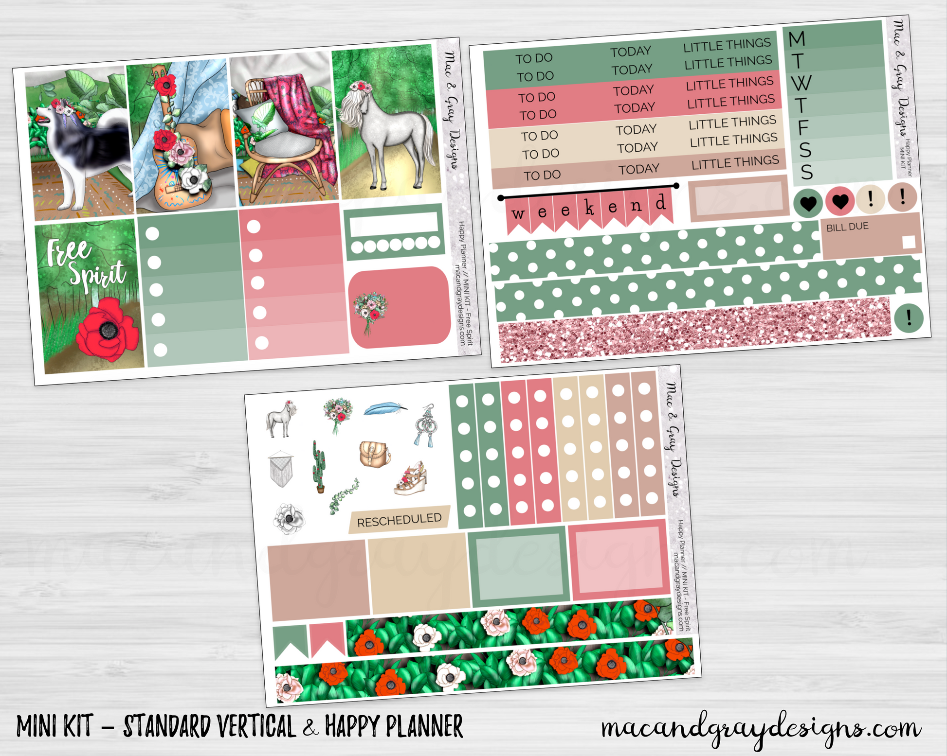 Printable Stickers Bundle, Holiday / Seasonal Weekly Kits – Erin